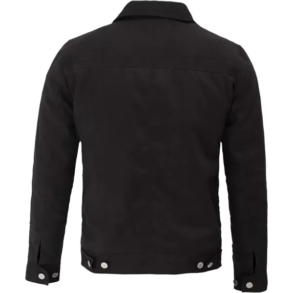 imageBlingsoul Mens Lightweight Jackets  Black Cotton Trucker Jacket For Men