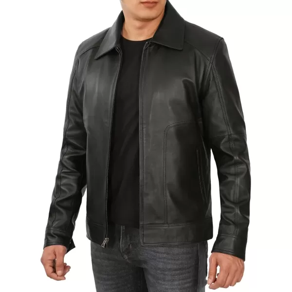 imageBlingsoul Premium Lambskin Leather Jacket Men  Classic Biker Style Mens Leather JacketsBlack  Thomas Leather Jacket