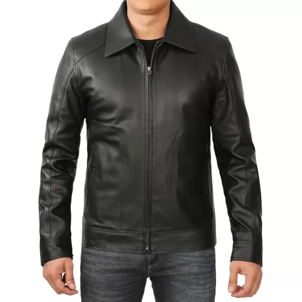 imageBlingsoul Premium Lambskin Leather Jacket Men  Classic Biker Style Mens Leather JacketsBlack  Thomas Leather Jacket