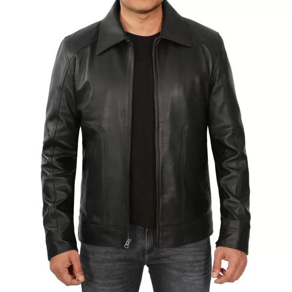 imageBlingsoul Premium Lambskin Leather Jacket Men  Classic Biker Style Mens Leather JacketsBlack  Thomas Leather Jacket