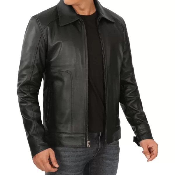 imageBlingsoul Premium Lambskin Leather Jacket Men  Classic Biker Style Mens Leather JacketsBlack  Thomas Leather Jacket