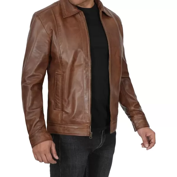 imageBlingsoul Premium Lambskin Leather Jacket Men  Classic Biker Style Mens Leather JacketsJose  Chocolate Brown Jacket