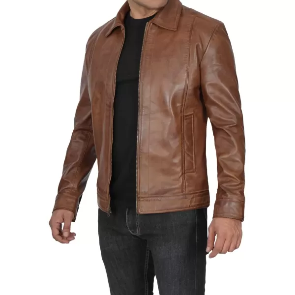 imageBlingsoul Premium Lambskin Leather Jacket Men  Classic Biker Style Mens Leather JacketsJose  Chocolate Brown Jacket