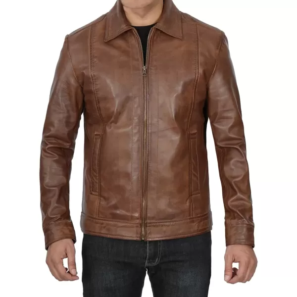 imageBlingsoul Premium Lambskin Leather Jacket Men  Classic Biker Style Mens Leather JacketsJose  Chocolate Brown Jacket