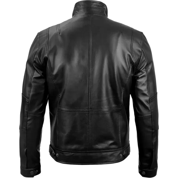 imageBlingsoul Premium Lambskin Leather Jacket Men  Classic Biker Style Mens Leather JacketsMoffit  Black Leather Jacket