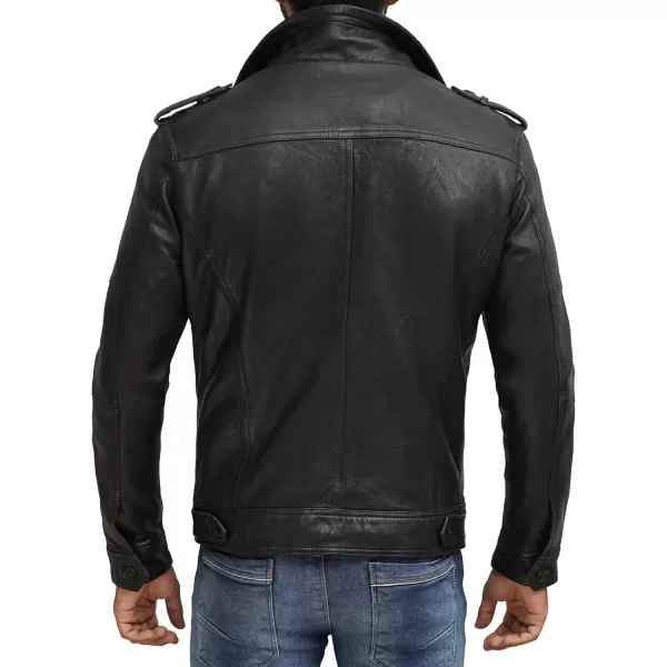 imageBlingsoul Premium Lambskin Leather Jacket Men  Classic Biker Style Mens Leather JacketsTavares  Black Jacket