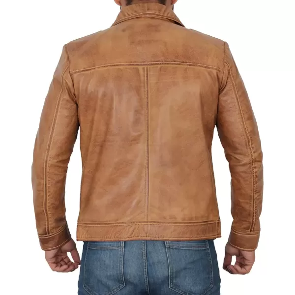 imageBlingsoul Premium Lambskin Leather Jacket Men  Classic Biker Style Mens Leather JacketsWick  Camel Brown Leather Jacket