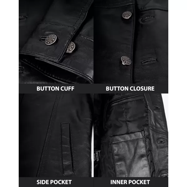 imageBlingsoul Premium Vintage Leather Jacket Men  Real Lambskin Trucker Mens Leather JacketsBlack  Fernando Jacket