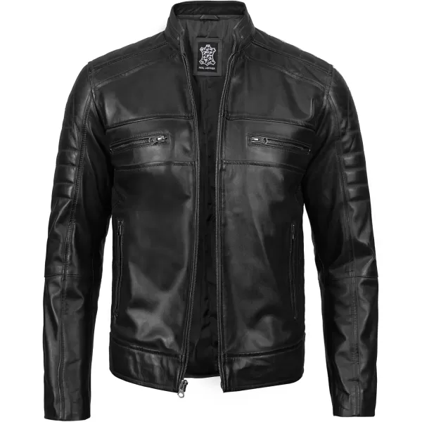 imageBlingsoul Real Lambskin Mens Leather Jackets  Cafe Racer Style Premium Leather Jacket MenCafe Racer  Black Jacket