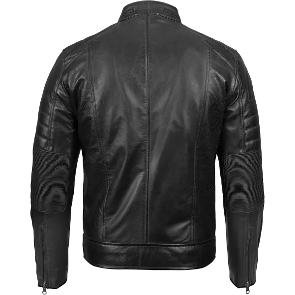 imageBlingsoul Real Lambskin Mens Leather Jackets  Cafe Racer Style Premium Leather Jacket MenCafe Racer  Black Jacket