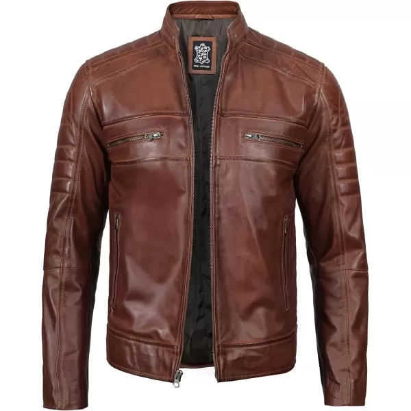 imageBlingsoul Real Lambskin Mens Leather Jackets  Cafe Racer Style Premium Leather Jacket MenCafe Racer  Brown Jacket