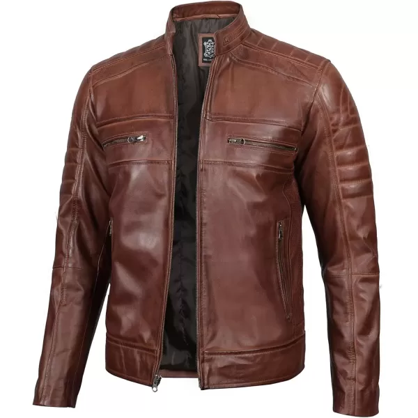 imageBlingsoul Real Lambskin Mens Leather Jackets  Cafe Racer Style Premium Leather Jacket MenCafe Racer  Brown Jacket