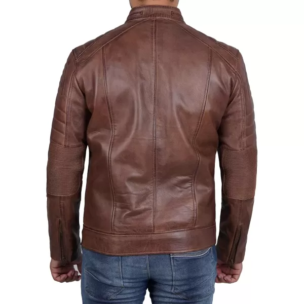 imageBlingsoul Real Lambskin Mens Leather Jackets  Cafe Racer Style Premium Leather Jacket MenCafe Racer  Coffee Brown Jacket