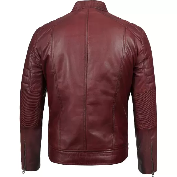 imageBlingsoul Real Lambskin Mens Leather Jackets  Cafe Racer Style Premium Leather Jacket MenCafe Racer  Maroon Jacket