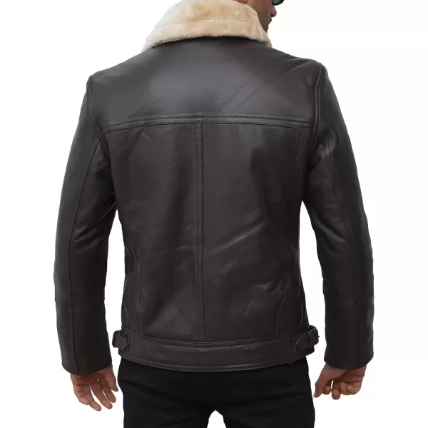 imageBlingsoul Shearling Leather Jackets for Men  Swedish Bomber Real Leather JacketDark Brown  Hartford Jacket