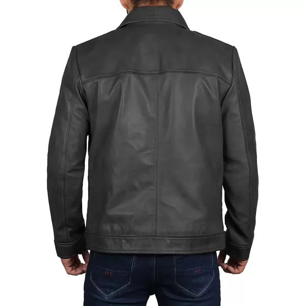 imageBrown Leather Jacket Men  Black Real Lambskin Mens Leather JacketBlack  Wick Jacket