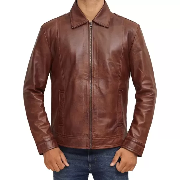 imageBrown Leather Jacket Men  Black Real Lambskin Mens Leather JacketBrown  Wick Jacket