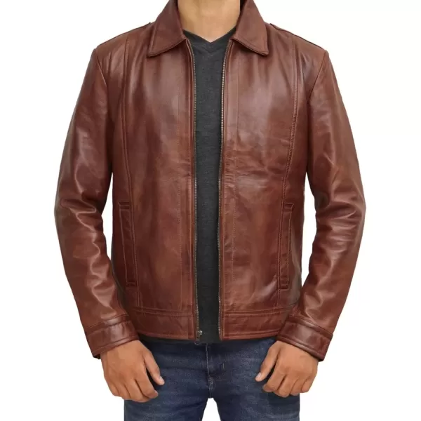 imageBrown Leather Jacket Men  Black Real Lambskin Mens Leather JacketBrown  Wick Jacket