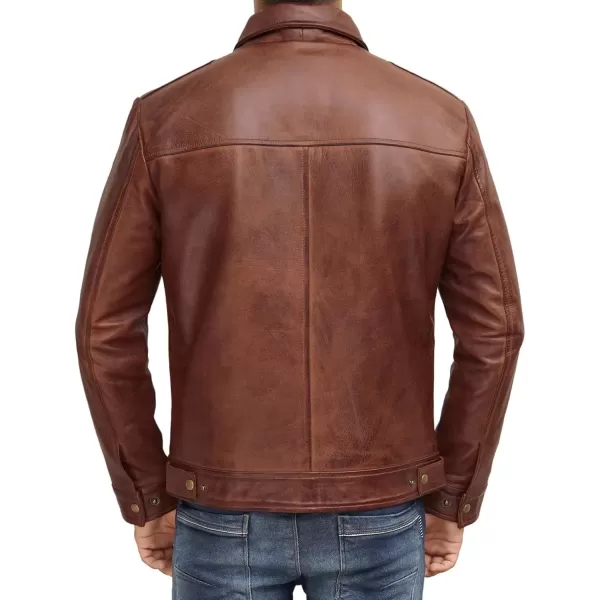 imageBrown Leather Jacket Men  Black Real Lambskin Mens Leather JacketBrown  Wick Jacket