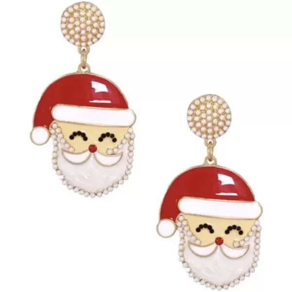 imageBlingsoul Green Monster Santa Earrings  Claus Anime Christmas Hat Xmas Stud Holiday Jewelry For WomenCute Santa Earrings