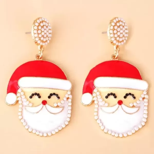 imageBlingsoul Green Monster Santa Earrings  Claus Anime Christmas Hat Xmas Stud Holiday Jewelry For WomenCute Santa Earrings