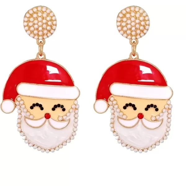 imageBlingsoul Green Monster Santa Earrings  Claus Anime Christmas Hat Xmas Stud Holiday Jewelry For WomenCute Santa Earrings