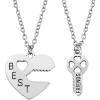 imageBlingsoul Best Friends Heart Necklace Set  2 Piece Silver Key and Lock Friendship Necklace Matching Jewelry GiftBFF Lock And Key Necklace