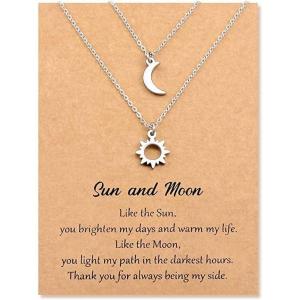 imageBlingsoul Evil Eye Necklace  Pendant Sun and Moon Necklace Matching Jewelry Gift  Gold and SilverSun and Moon Necklace