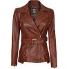 imageBlingsoul Leather Jacket Women  Real Lambskin Long Womens Leather JacketCognac  Victoria Jacket
