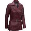 imageBlingsoul Leather Jacket Women  Real Lambskin Long Womens Leather JacketMaroon  Victoria Jacket
