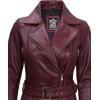 imageBlingsoul Leather Jacket Women  Real Lambskin Long Womens Leather JacketMaroon  Victoria Jacket