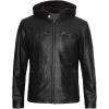 imageBlingsoul Mens Leather Jacket Moto Style Leather Jackets For Men Removable Hooded Black Leather Jacket Leather Jacket MenJonathan Hooded  Black Jacket