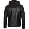 imageBlingsoul Mens Leather Jacket Moto Style Leather Jackets For Men Removable Hooded Black Leather Jacket Leather Jacket MenJonathan Hooded  Black Jacket