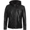 imageBlingsoul Mens Leather Jacket Moto Style Leather Jackets For Men Removable Hooded Black Leather Jacket Leather Jacket MenJonathan Hooded  Black Jacket