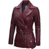 imageBlingsoul Leather Jacket Women  Real Lambskin Long Womens Leather JacketMaroon  Victoria Jacket