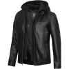 imageBlingsoul Mens Leather Jacket Moto Style Leather Jackets For Men Removable Hooded Black Leather Jacket Leather Jacket MenJonathan Hooded  Black Jacket