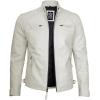 imageBlingsoul Leather Jacket Men  Quilted Cafe Racer Leather Jackets For MenD1off White