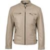 imageBlingsoul Leather Jacket Men  Quilted Cafe Racer Leather Jackets For MenDiamond1  Beige Jacket