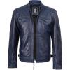 imageBlingsoul Leather Jacket Men  Quilted Cafe Racer Leather Jackets For MenDiamond1  Blue Wax Jacket