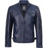imageBlingsoul Leather Jacket Men  Quilted Cafe Racer Leather Jackets For MenDiamond1  Blue Wax Jacket