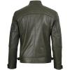 imageBlingsoul Leather Jacket Men  Quilted Cafe Racer Leather Jackets For MenDiamond1  Olive Green Jacket