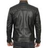 imageBlingsoul Leather Jacket Men  Quilted Cafe Racer Leather Jackets For MenJohnson  Black Leather Jacket