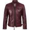 imageBlingsoul Leather Jacket Men  Quilted Cafe Racer Leather Jackets For MenJohnson  Maroon Leather Jacket