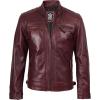 imageBlingsoul Leather Jacket Men  Quilted Cafe Racer Leather Jackets For MenJohnson  Maroon Leather Jacket