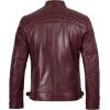 imageBlingsoul Leather Jacket Men  Quilted Cafe Racer Leather Jackets For MenJohnson  Maroon Leather Jacket