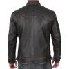 imageBlingsoul Leather Jacket Men  Quilted Cafe Racer Leather Jackets For MenJohnson  Ruboff Brown Leather Jacket