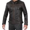 imageBlingsoul Leather Jacket Men  Quilted Cafe Racer Leather Jackets For MenJohnson  Ruboff Brown Leather Jacket