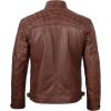 imageBlingsoul Leather Jacket Men  Quilted Cafe Racer Leather Jackets For MenJohnson  Tan Brown Leather Jacket
