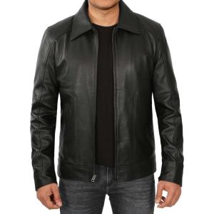 imageBrown Leather Jacket Men  Black Real Lambskin Mens Leather JacketBlack  Thomas Leather Jacket