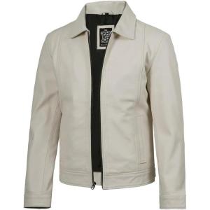 imageBrown Leather Jacket Men  Black Real Lambskin Mens Leather JacketJose  Off White